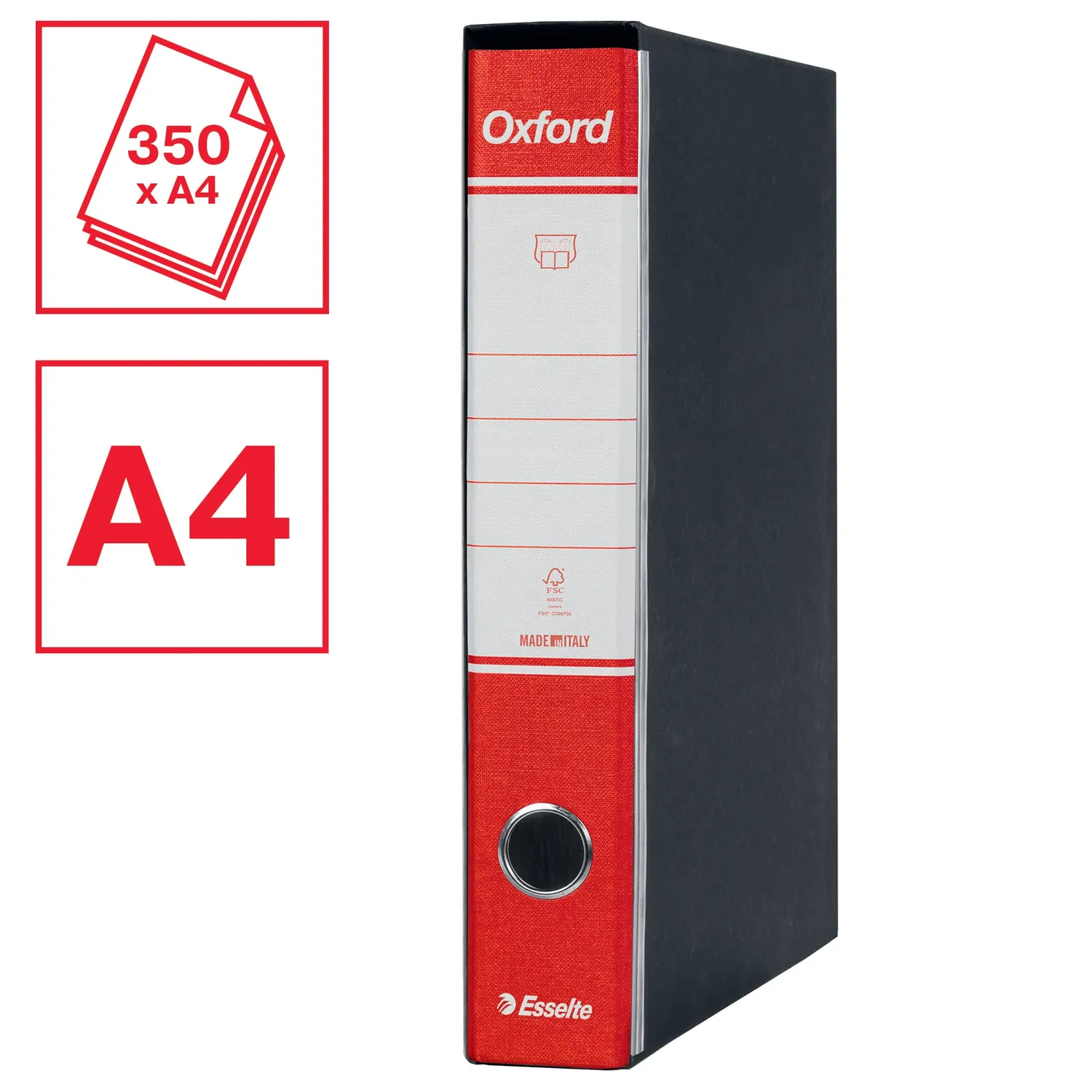 Oxford G82 390782160 registratore rosso dorso 5 cm