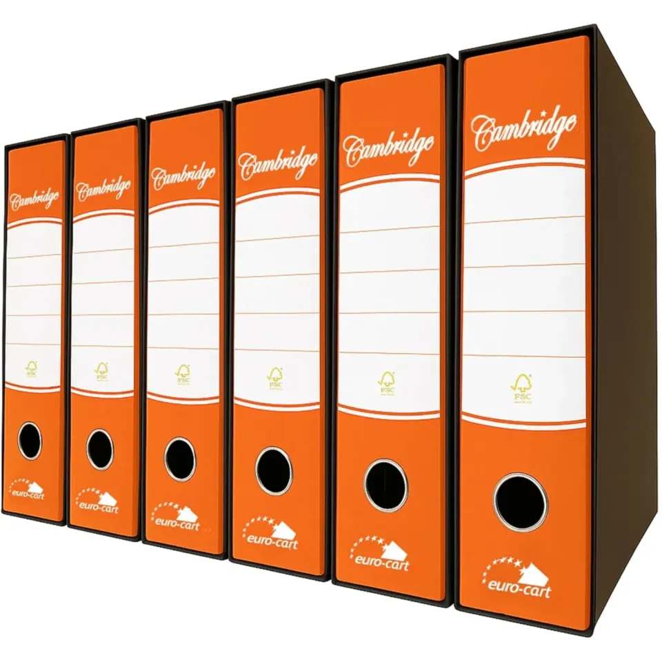 Euro Cart Registratore UNI 285x313 Raccoglitore A4 Arancione 6 Pezzi