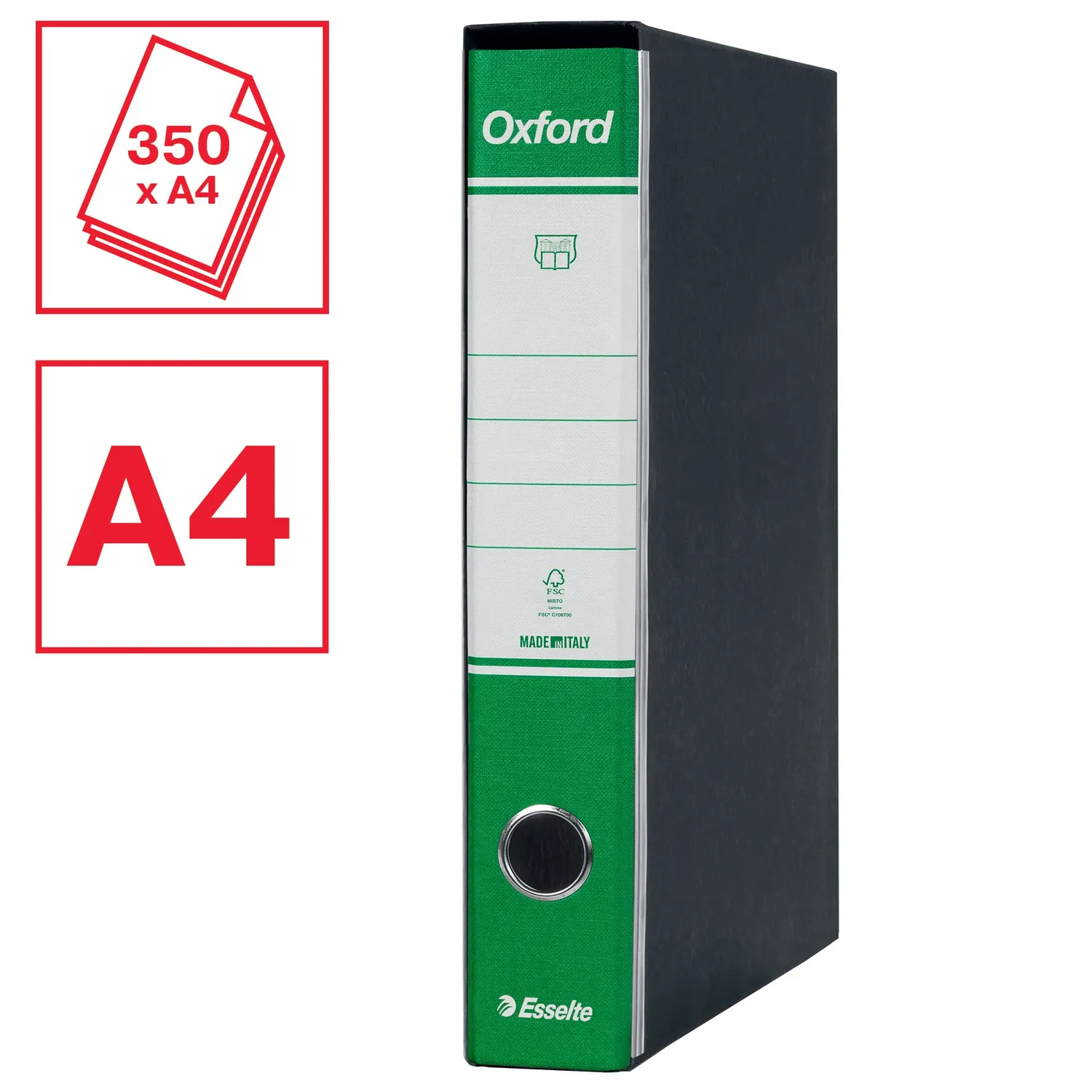 Esselte Oxford G82 registratore verde 5 cm per 300 fogli