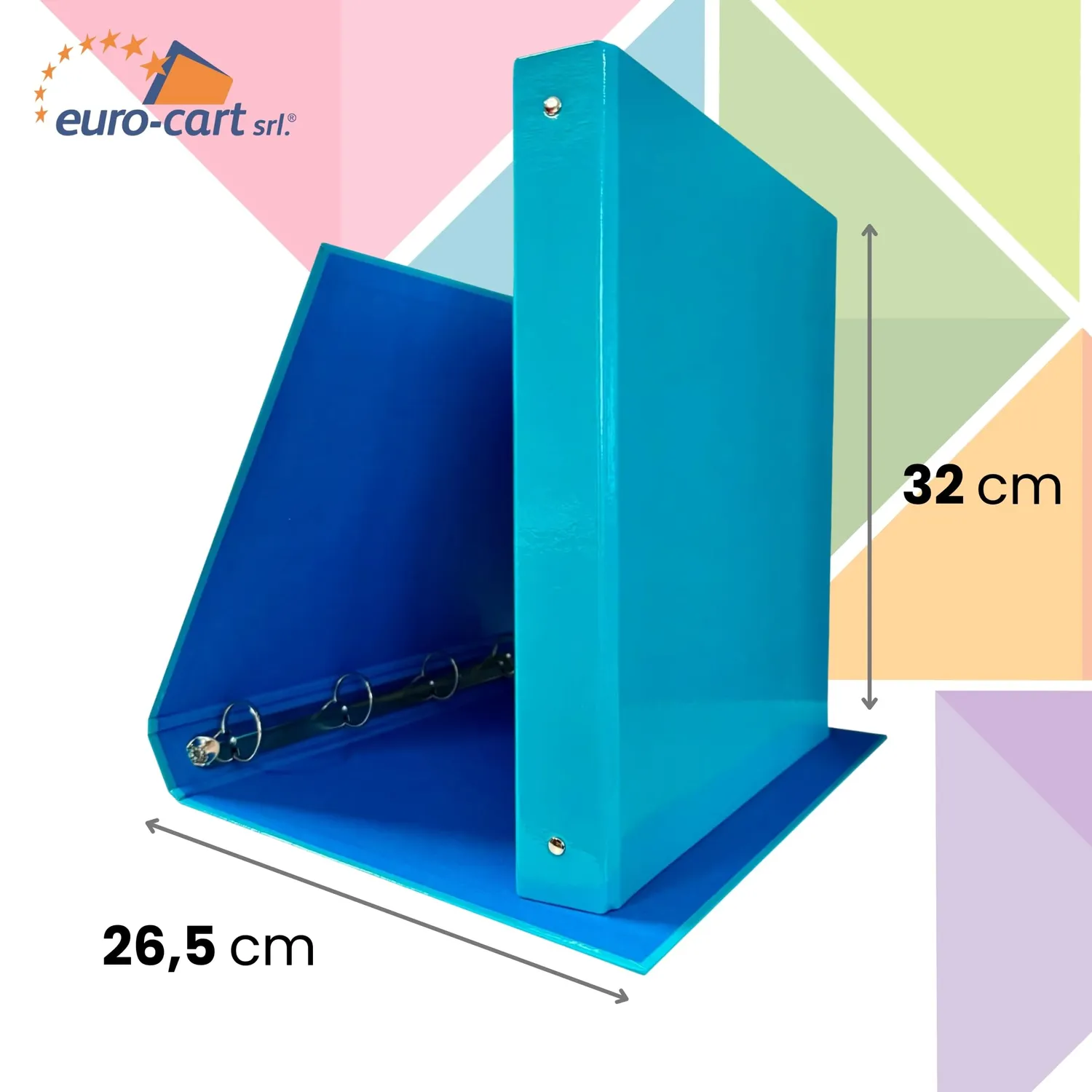 Euro Cart Classic Raccoglitore Anelli A4 Azzurro 10 Pezzi 30 mm