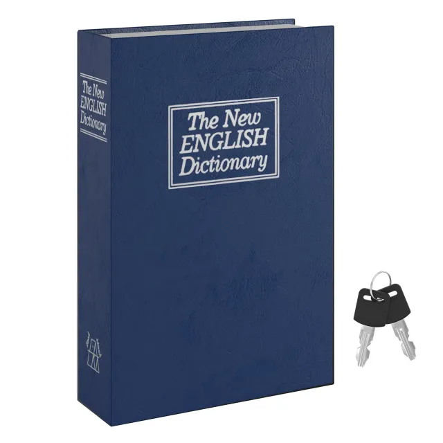 ACROPAQ Libro cassaforte medium blu chiave