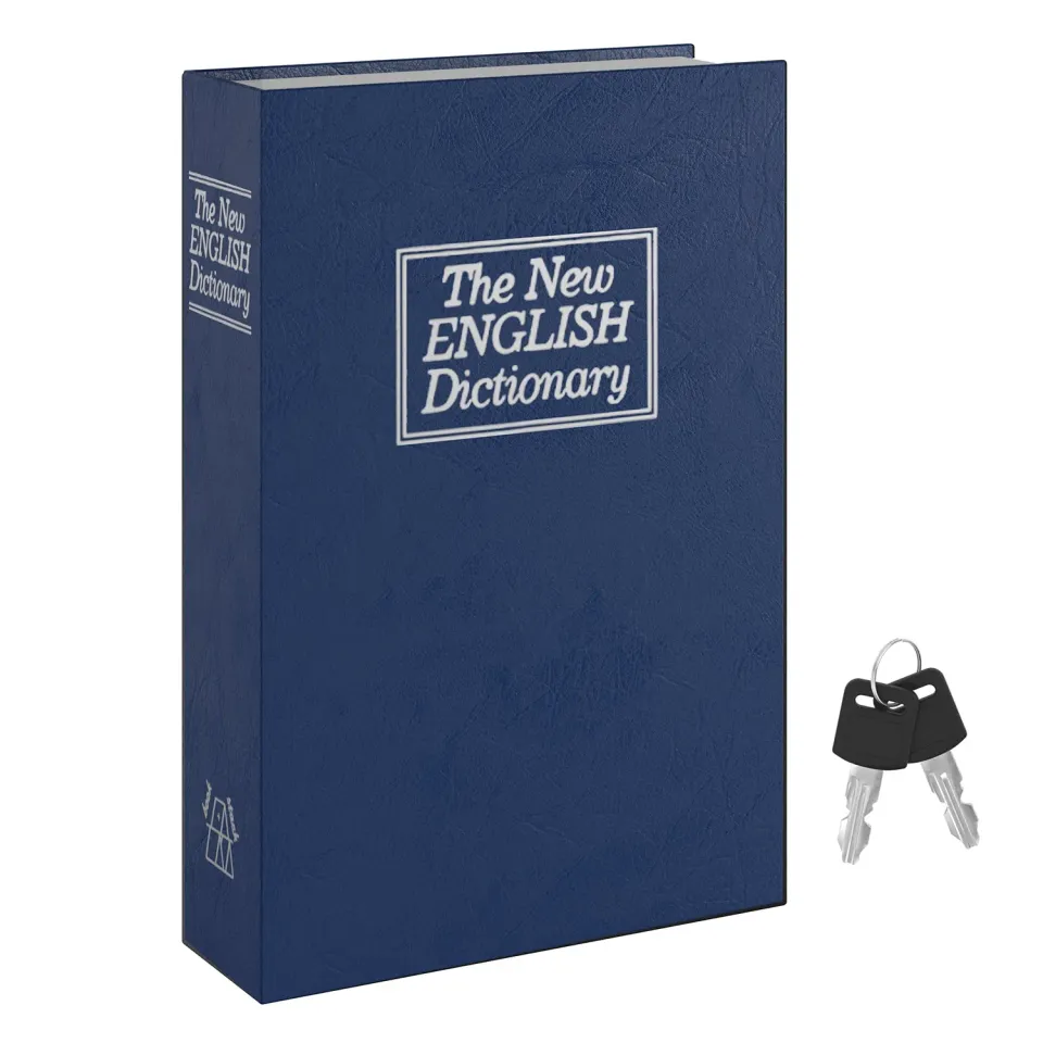 ACROPAQ Libro cassaforte medium blu chiave