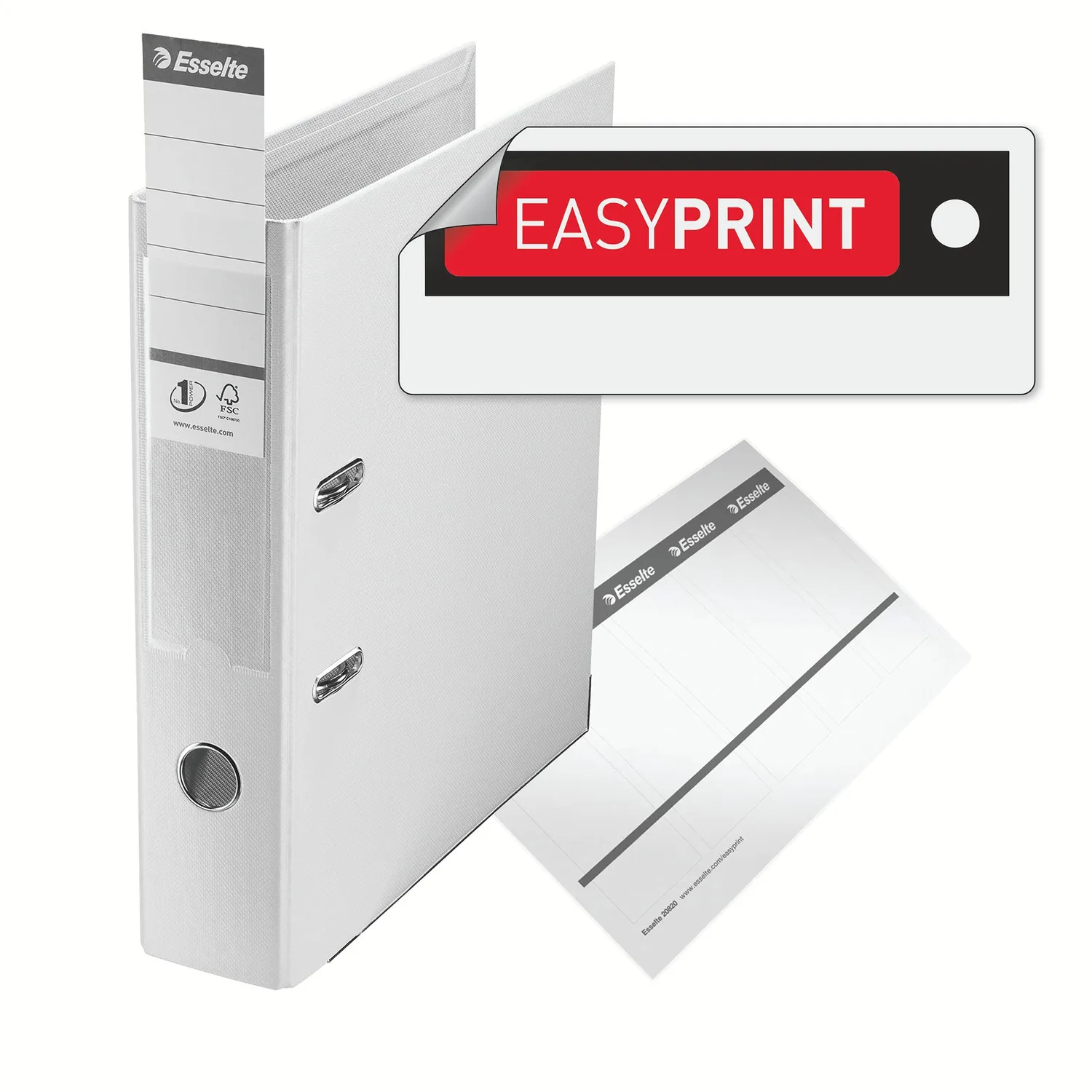 Esselte N°1 Power 162510 registratore a leva A4 bianco 5 pezzi 75mm