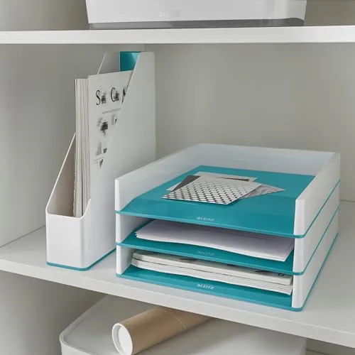 Leitz Ergo WOW Portariviste Dual Color Acquamarina da scrivania