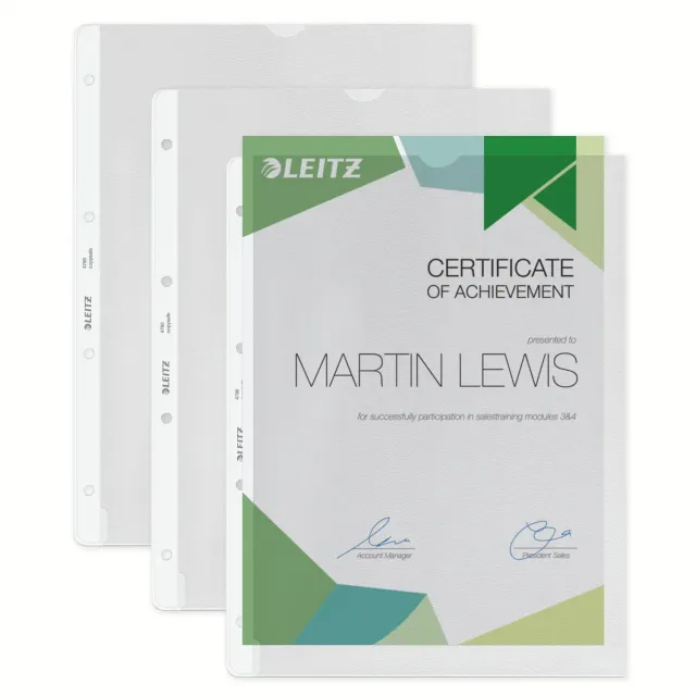 Leitz Premium 47800003 buste a tasca A4 trasparente goffrato