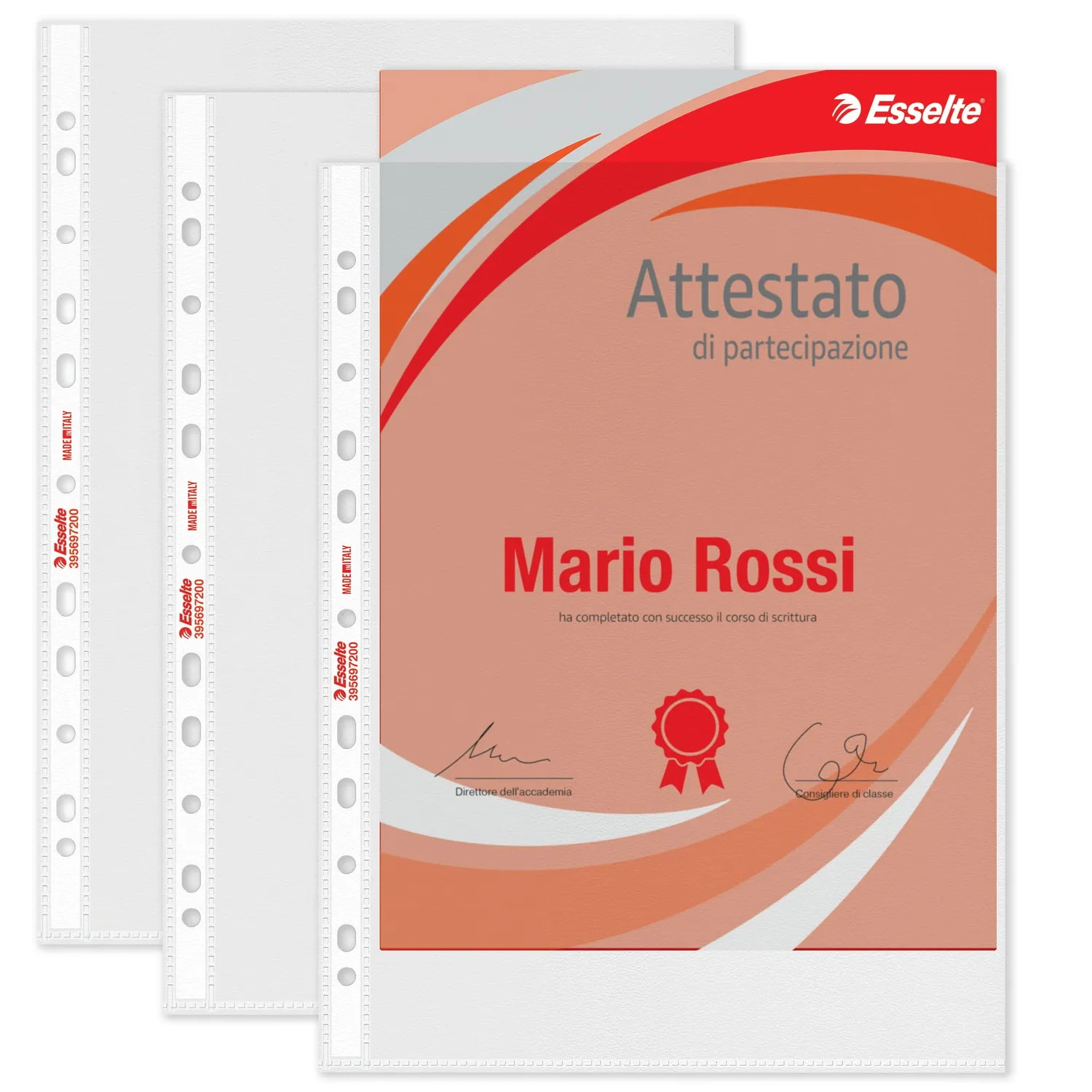 Esselte Office buste perforate A5 antiriflesso trasparente 25 pezzi