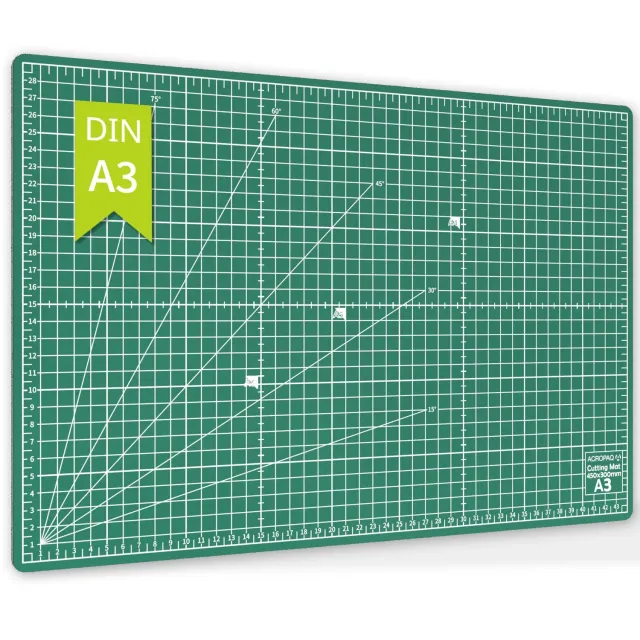 ACROPAQ Tappetino da Taglio A3 Verde 45x30 cm Bifacciale