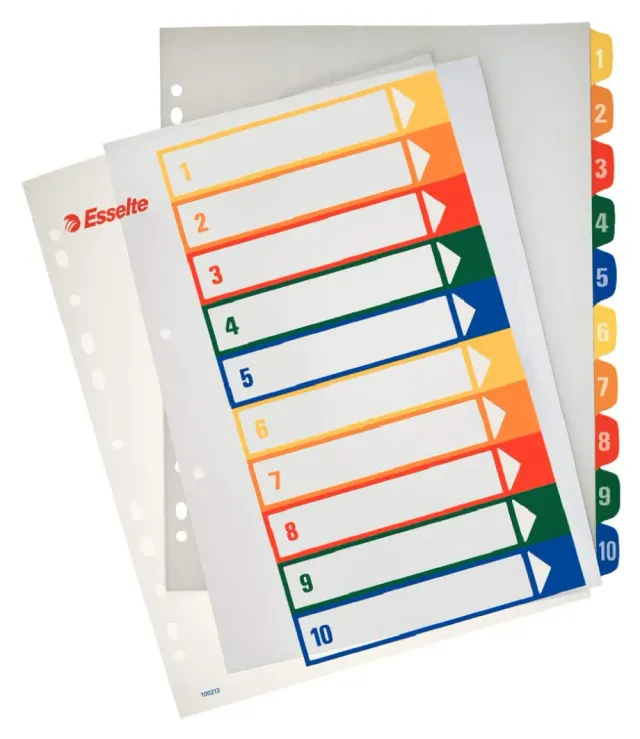 Esselte 1-10 rubrica divisori A4 Maxi 10 tasti colorati