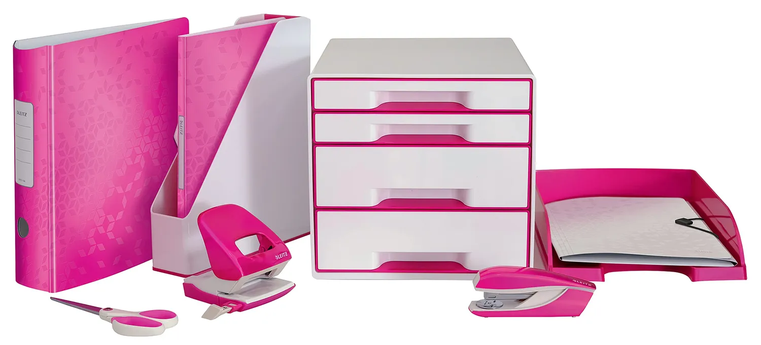 Leitz Ergo WOW Cartella Organizer Fucsia 6 Divisori A4