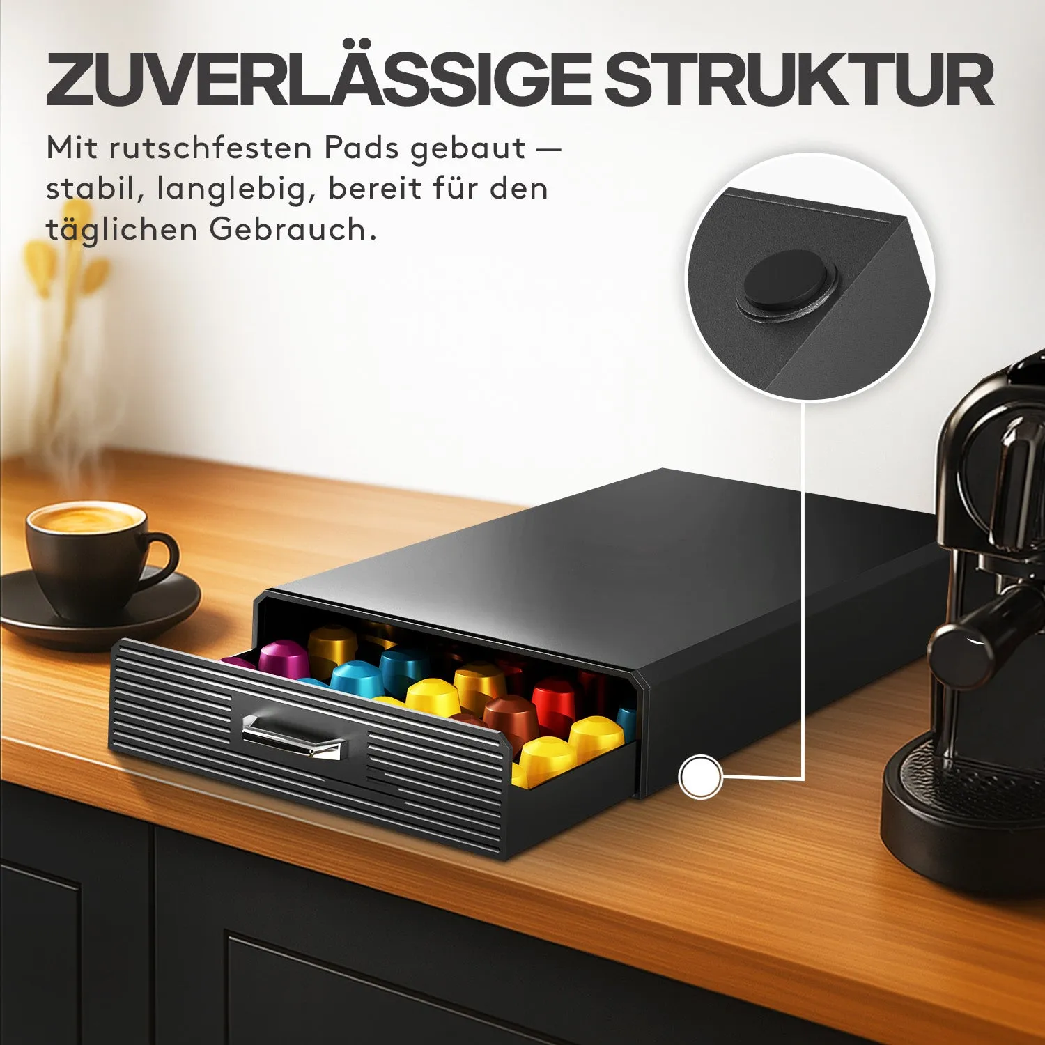 ACROPAQ Organizer Capsule Espresso 50 posti nero