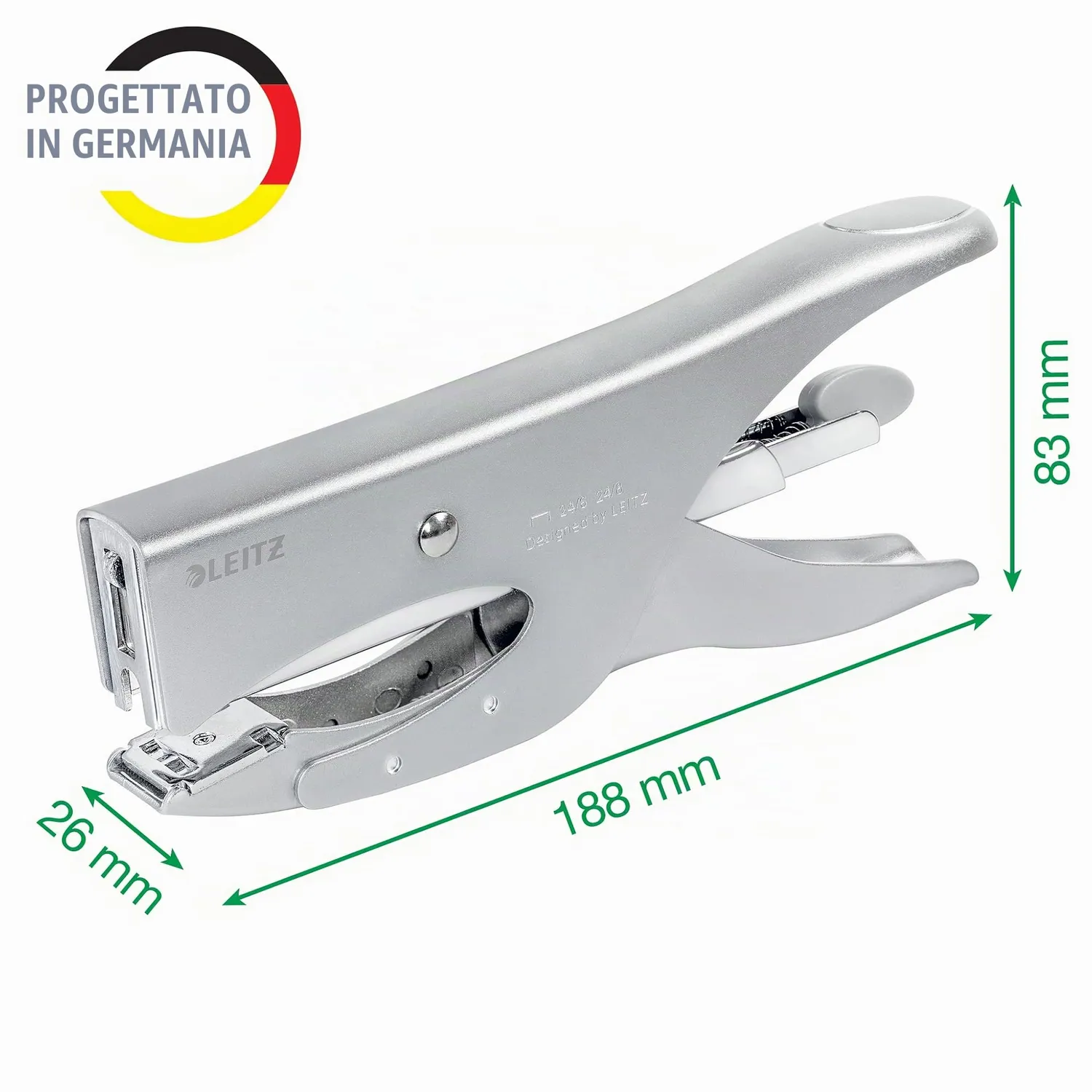 Leitz 55490081 cucitrice a pinza 40 fogli argento metallo