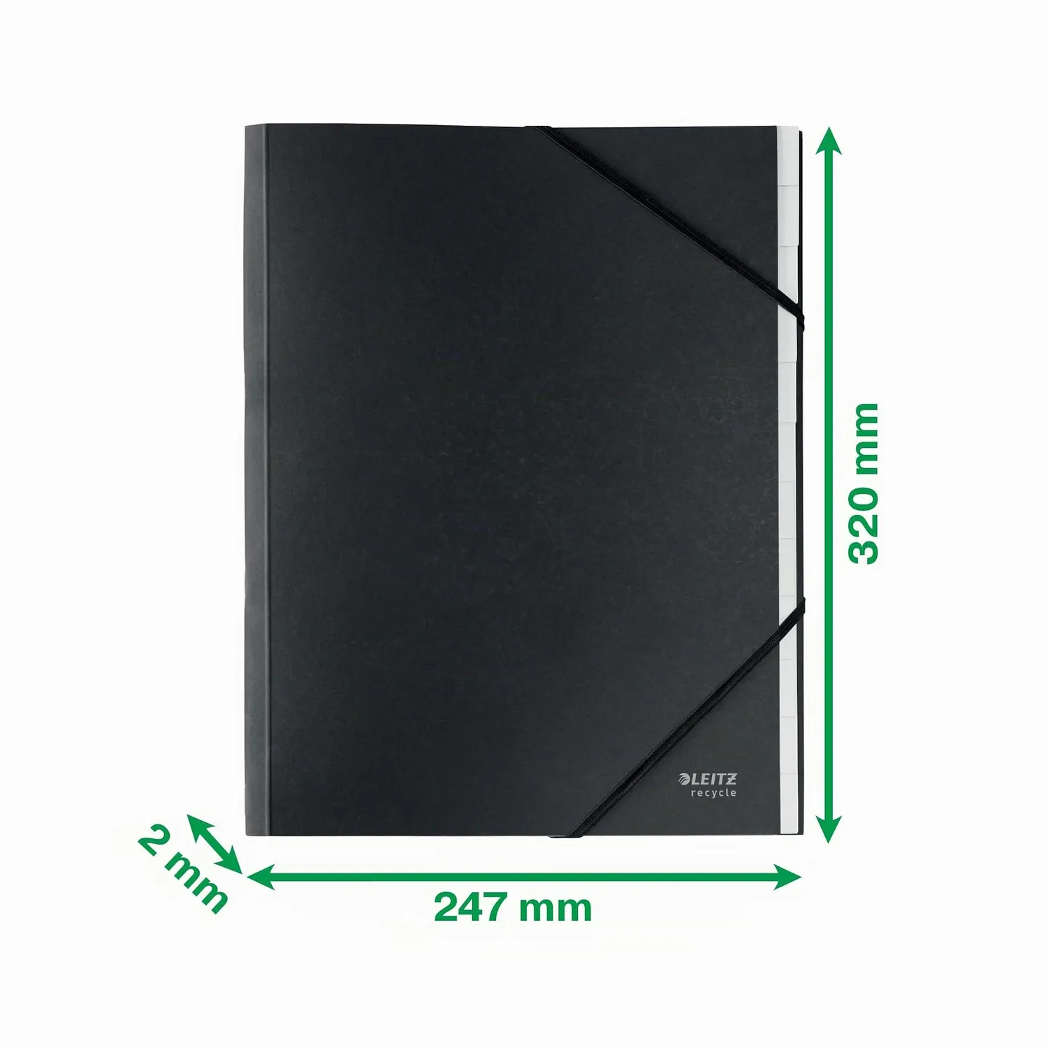 Leitz MyBox Recycle cartellina A4 12 scomparti nera elastico