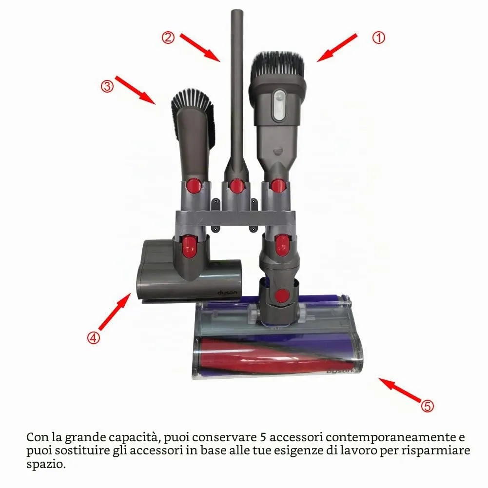 ABClife supporto parete aspirapolvere Dyson V7 V8 V10 grigio accessori