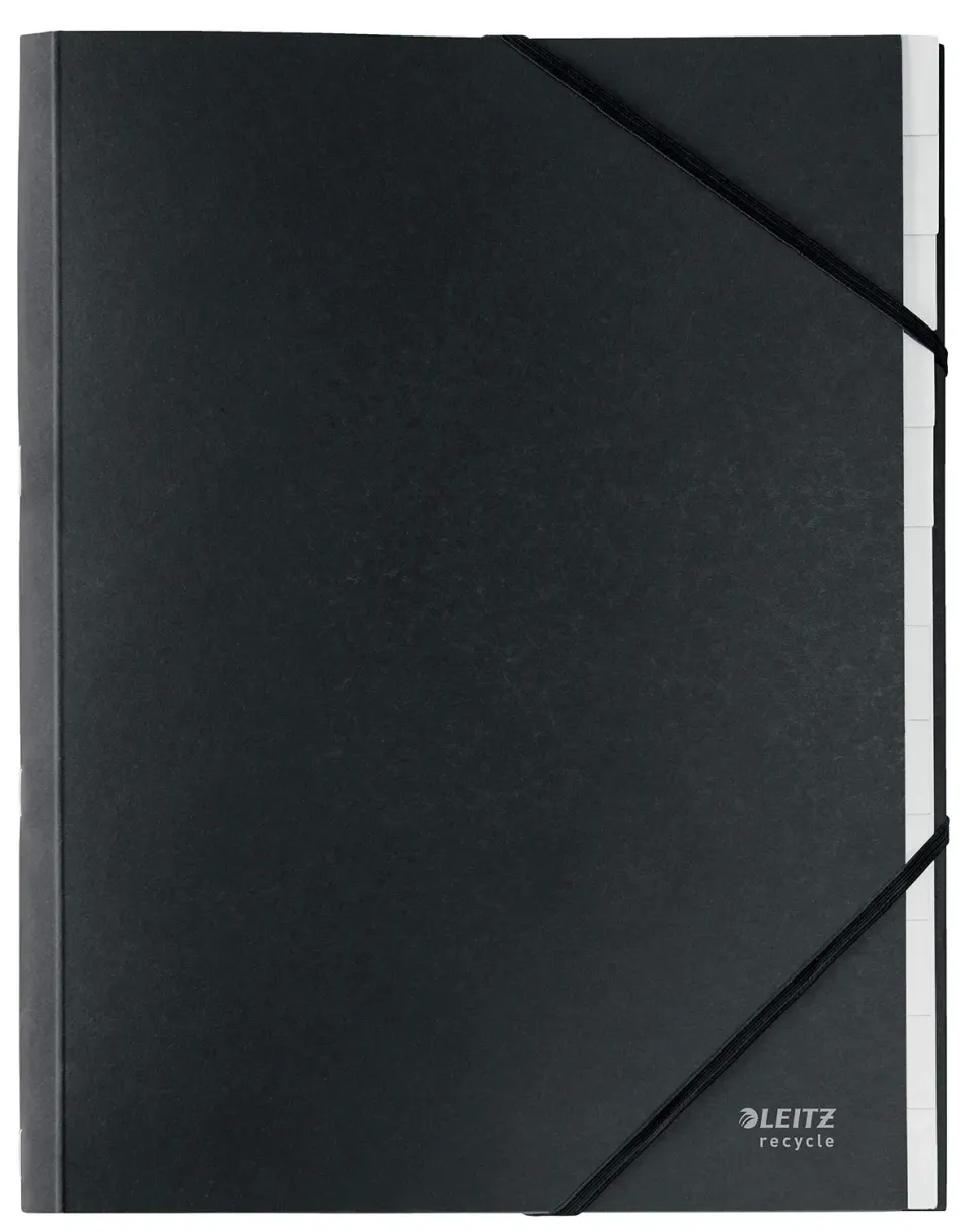 Leitz MyBox Recycle cartellina A4 12 scomparti nera elastico