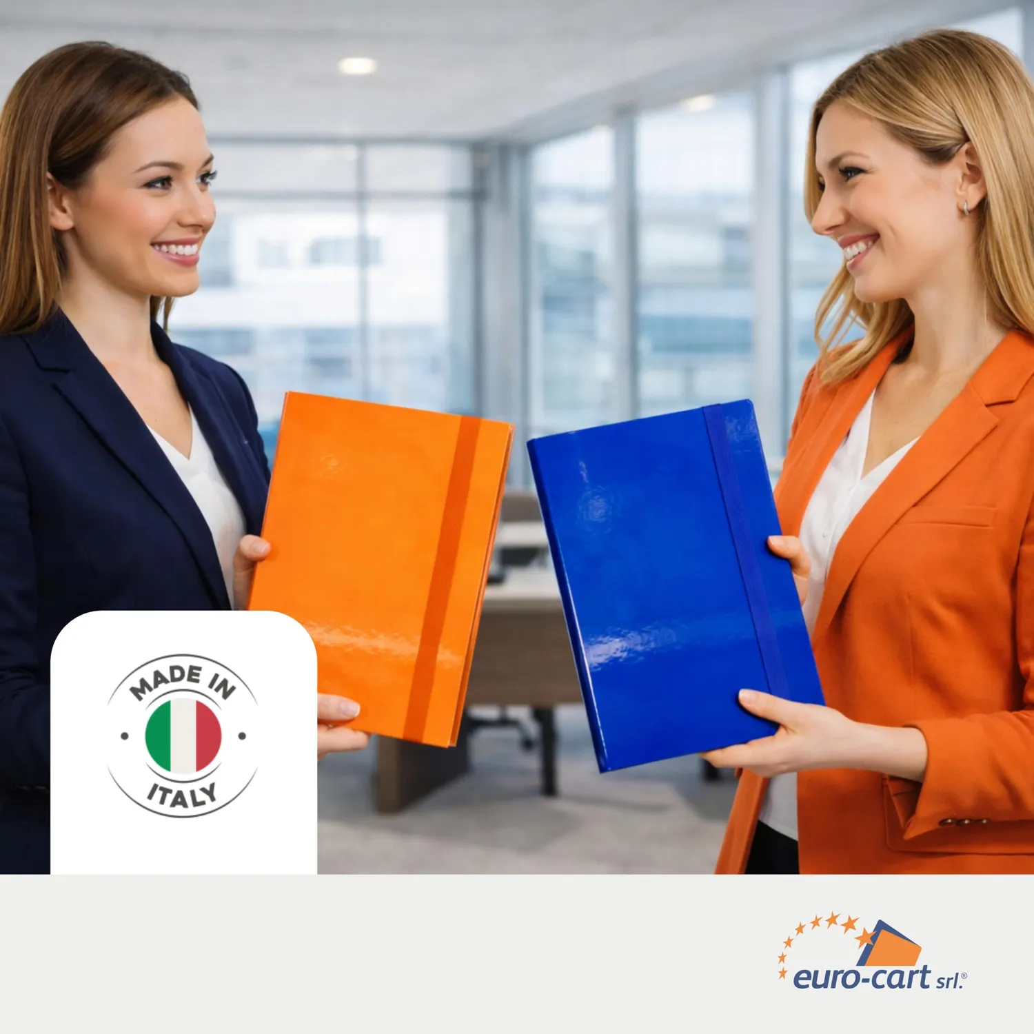 Euro-Cart Classic cartellina portadocumenti elastico blu dorso 10 cm