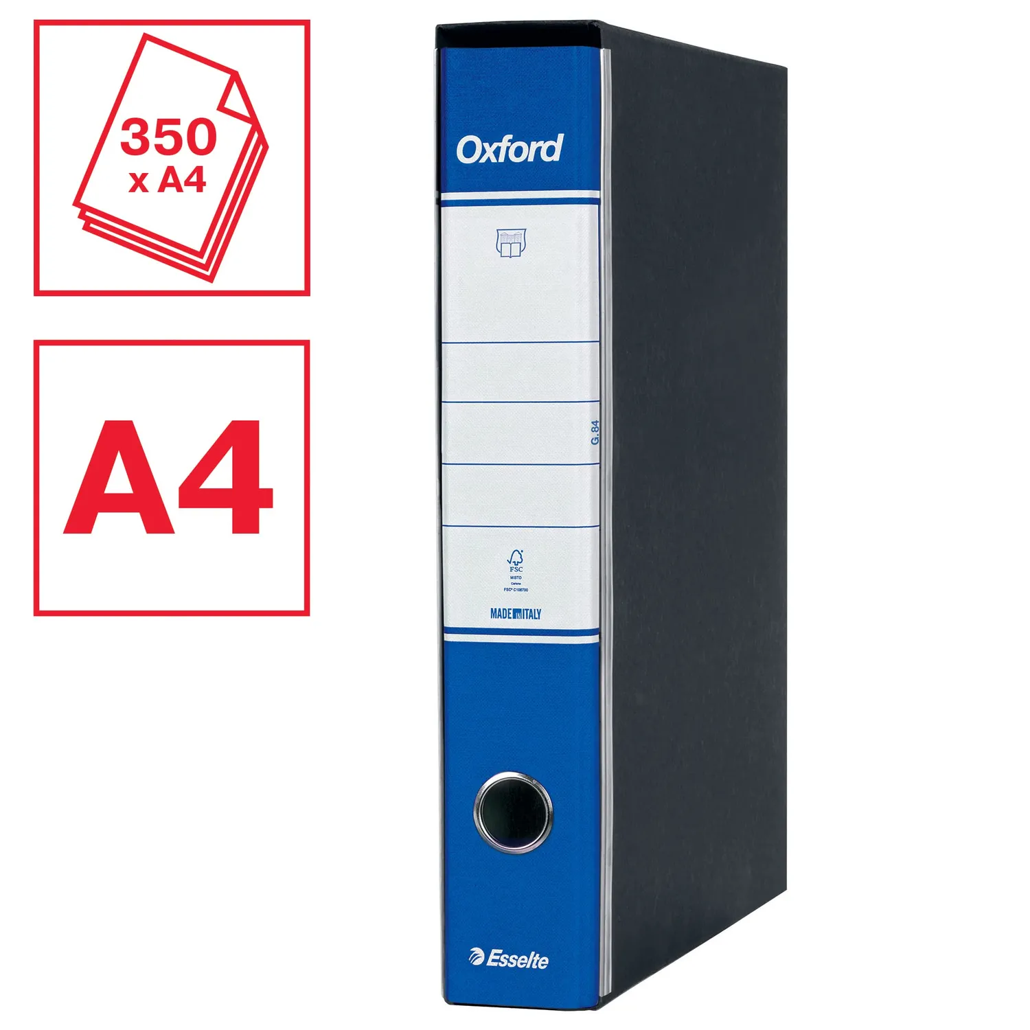 Oxford G84 390784050 registratore protocollo blu dorso 5 cm