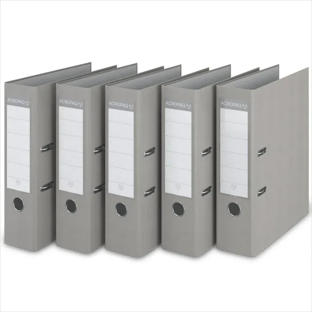 ACROPAQ Raccoglitori ad Anelli A4 2 Anelli Grigio 5 Pezzi