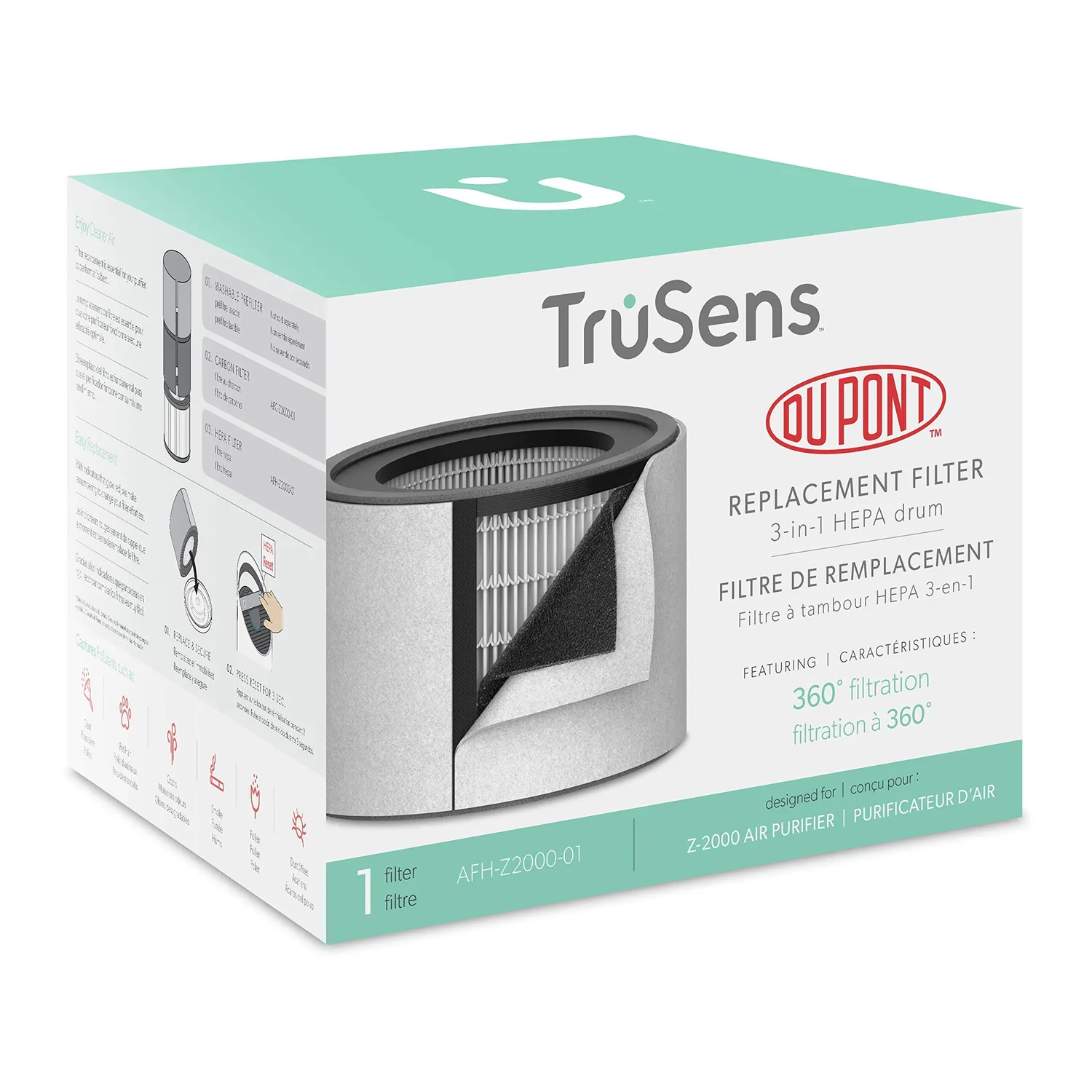 Leitz TruSens Z-3000 Filtro a Carbone Nero 3 pz
