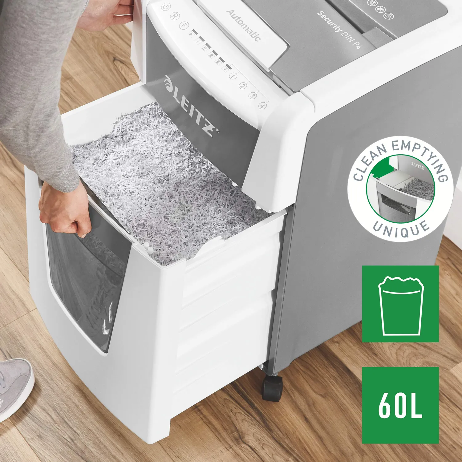 Leitz IQ Autofeed 300 distruggidocumenti automatico P4