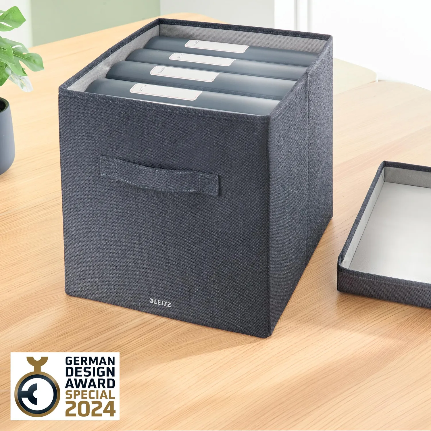 Leitz MyBox 61450089 scatole tessuto grigie set 2 con coperchio