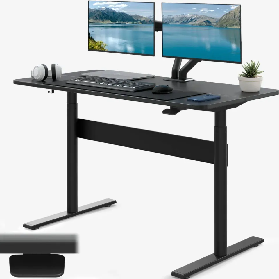 Acropaq postazione sit-stand 120x60 cm pistone a gas nero