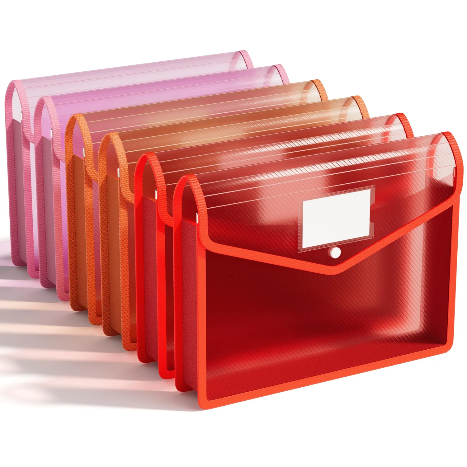 ABClife Cartelle A4 Plastica 6 Pezzi Colorate Bottone