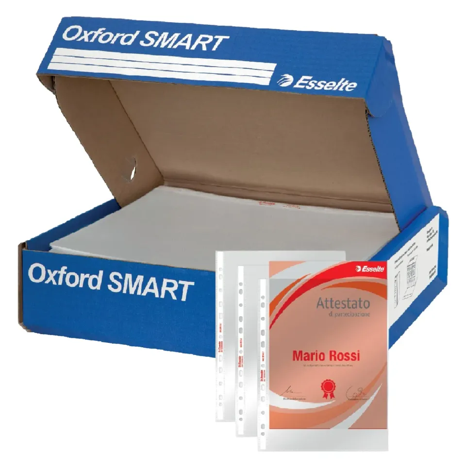 Esselte Oxford Smart buste trasparenti A4 lucide 400 pezzi