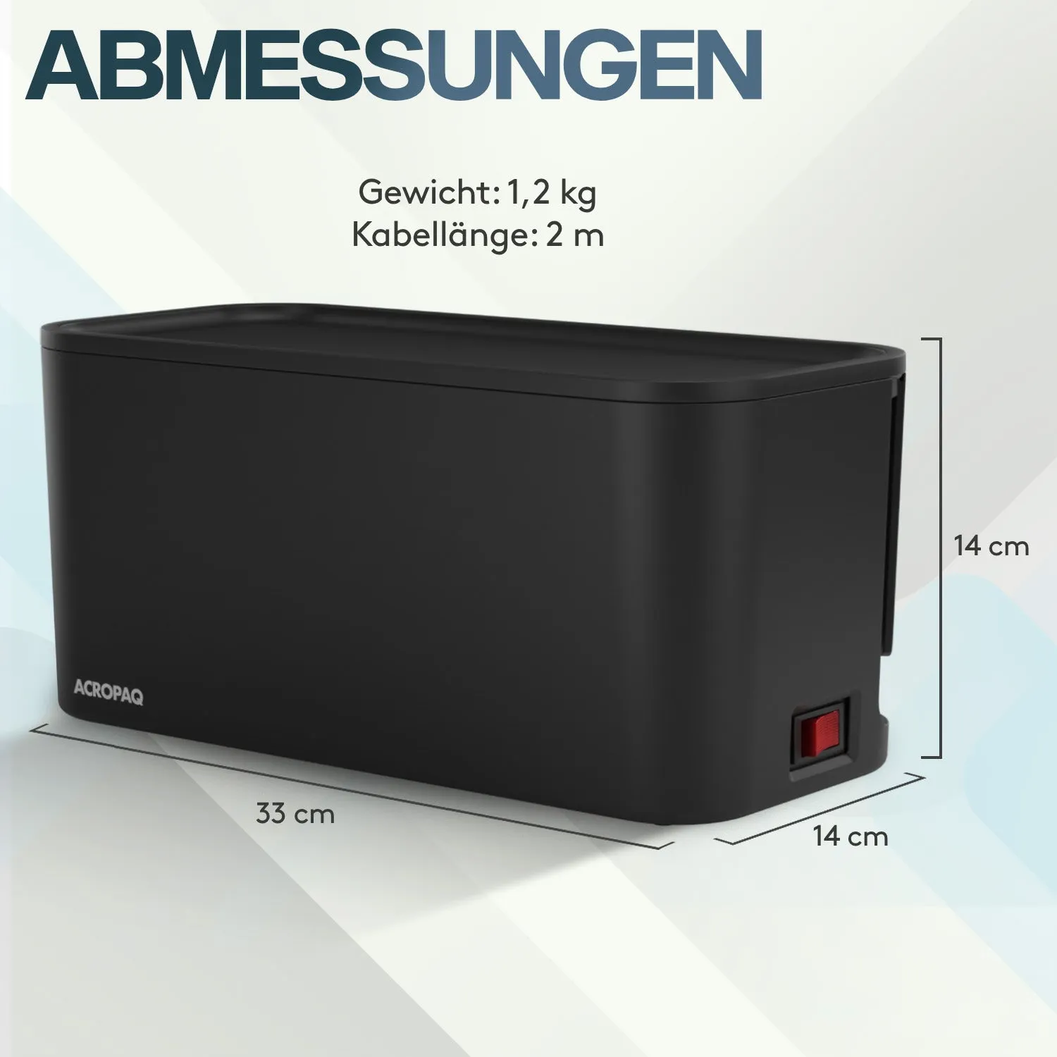 ACROPAQ Multipresa 5 posti + 3 USB nera protezione