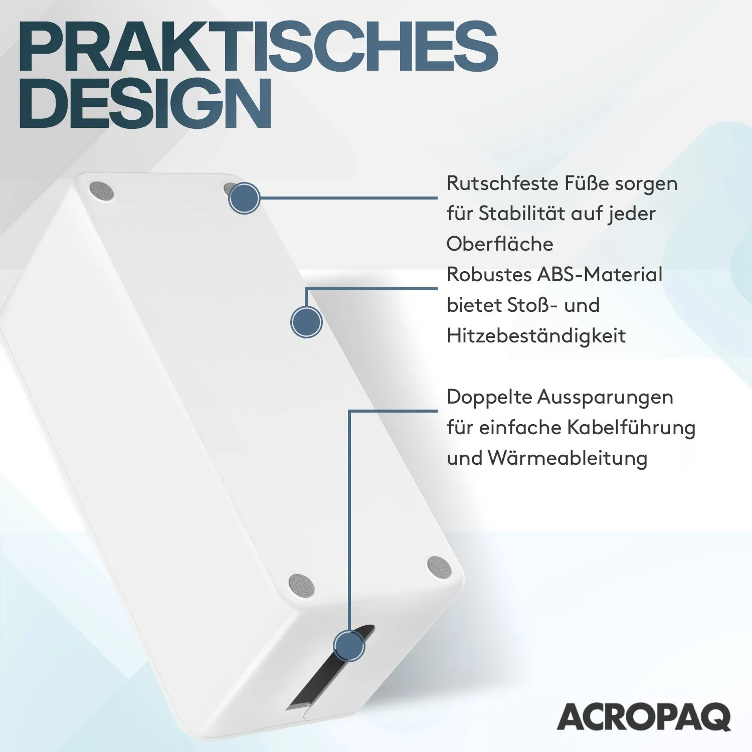 ACROPAQ Box Copricavi Medio Bianco organizer scrivania