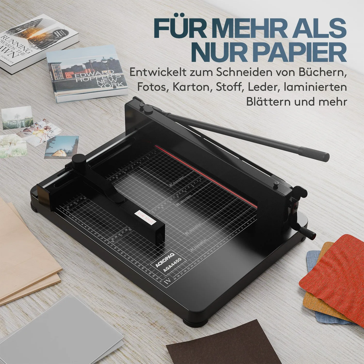 ACROPAQ Taglierina carta A4 400 fogli base acciaio nera
