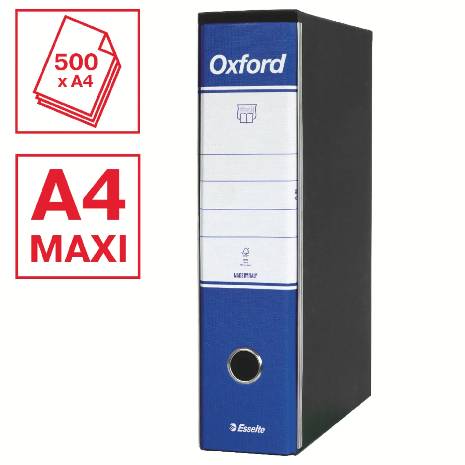 Esselte Oxford G85 Registratore Protocollo Blu 6 Pezzi Dorso 8 cm
