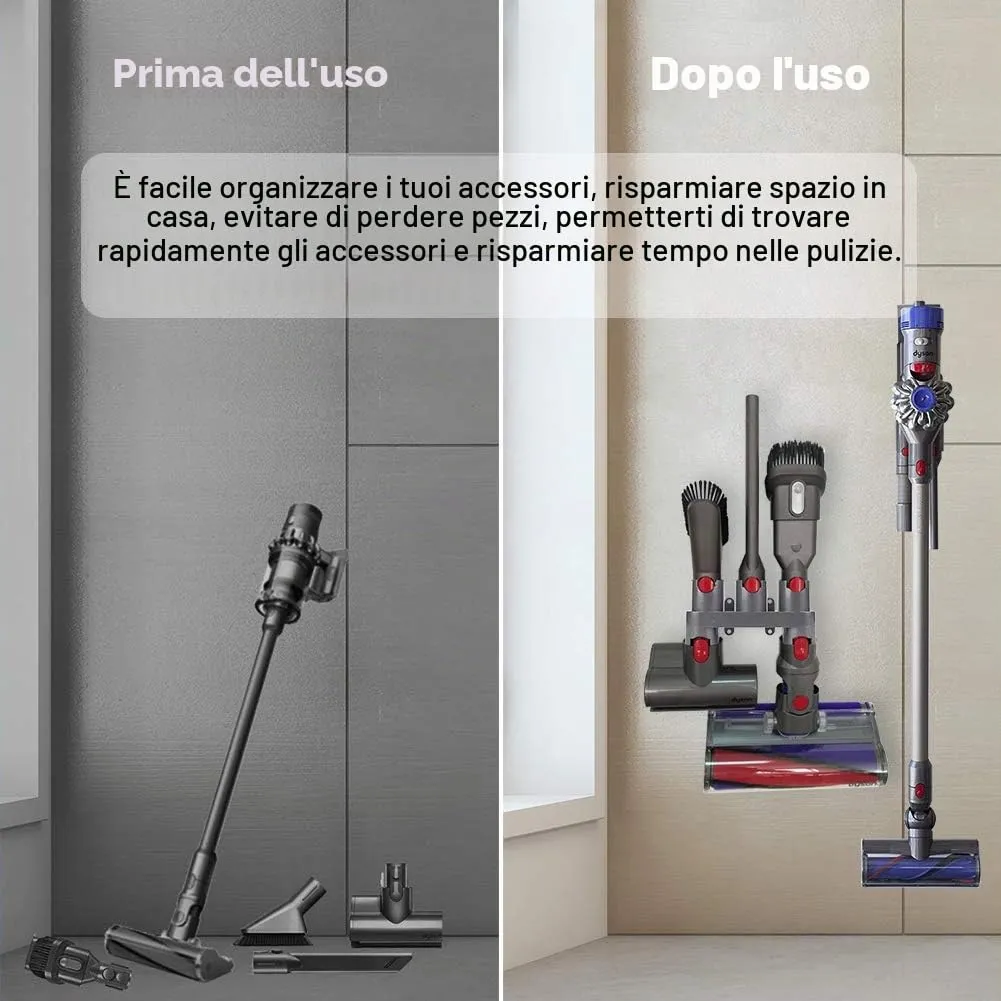 ABClife supporto parete aspirapolvere Dyson V7 V8 V10 grigio accessori