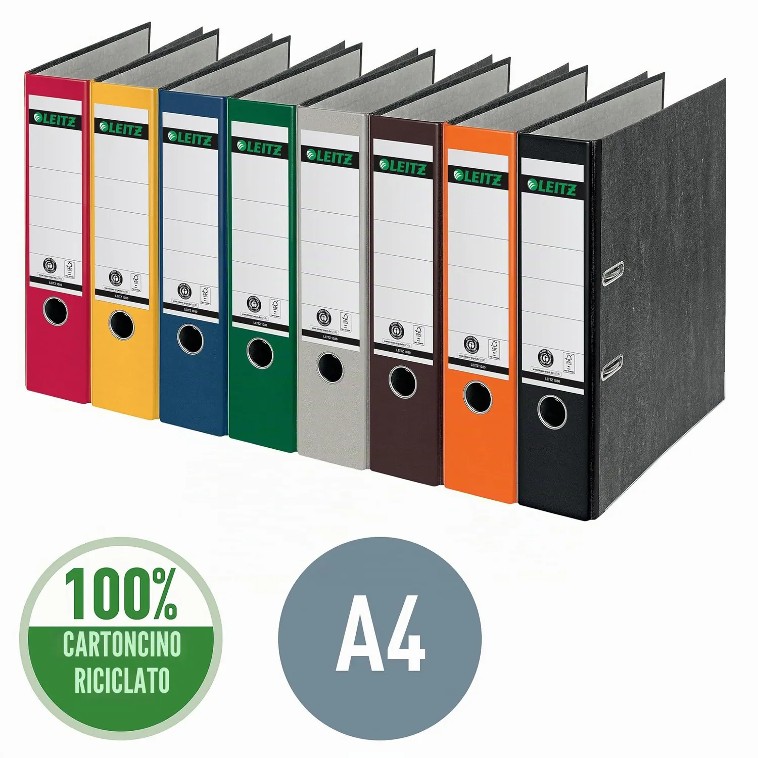 Leitz 180° 10805095 registratore a leva nero A4 8cm