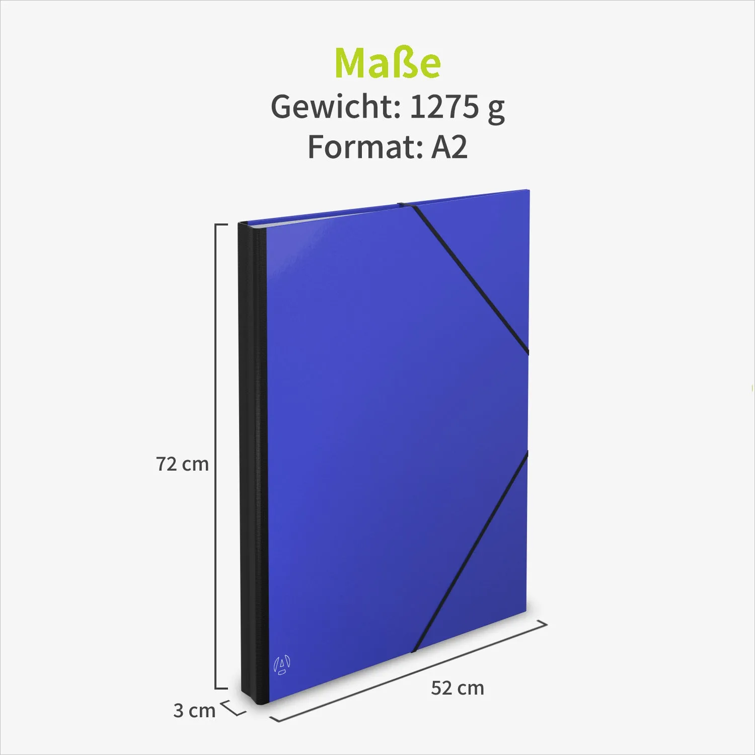 ACROPAQ Cartella Portadisegni A2 52x72 cm Blu Scuro