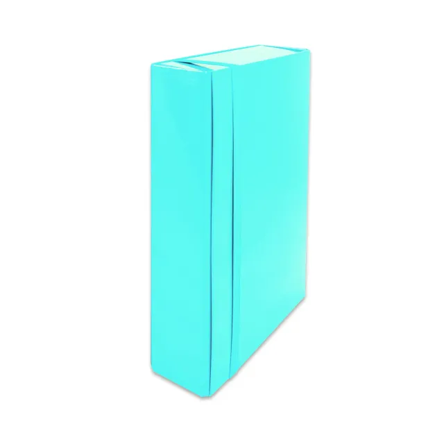 EURO CART cartellina 3 lembi azzurra elastico dorso 8 cm A4