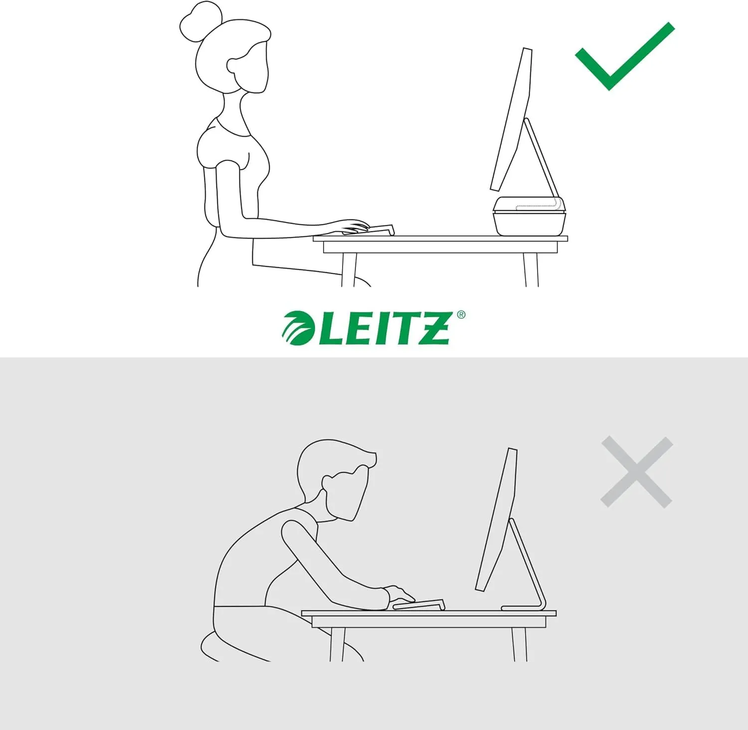 Leitz Ergo 65040089 supporto monitor grigio velluto 27"