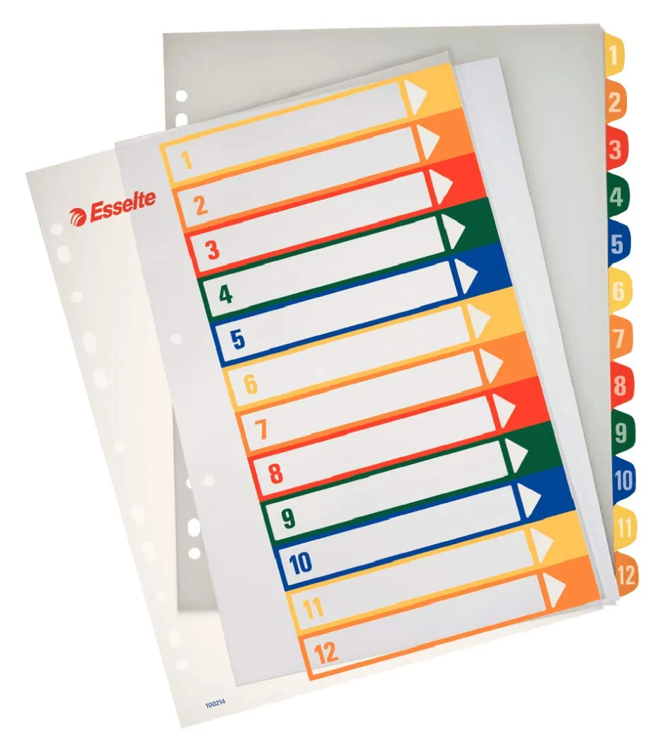 Esselte 1-10 rubrica divisori A4 Maxi 10 tasti colorati