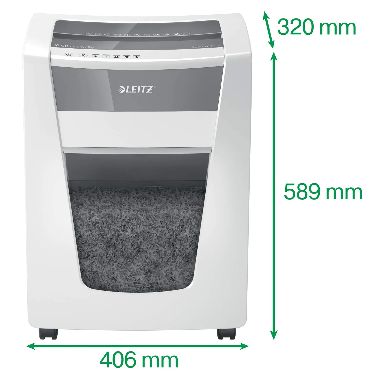Leitz IQ Office Pro 80052000 Distruggidocumenti P5 Bianco 30L