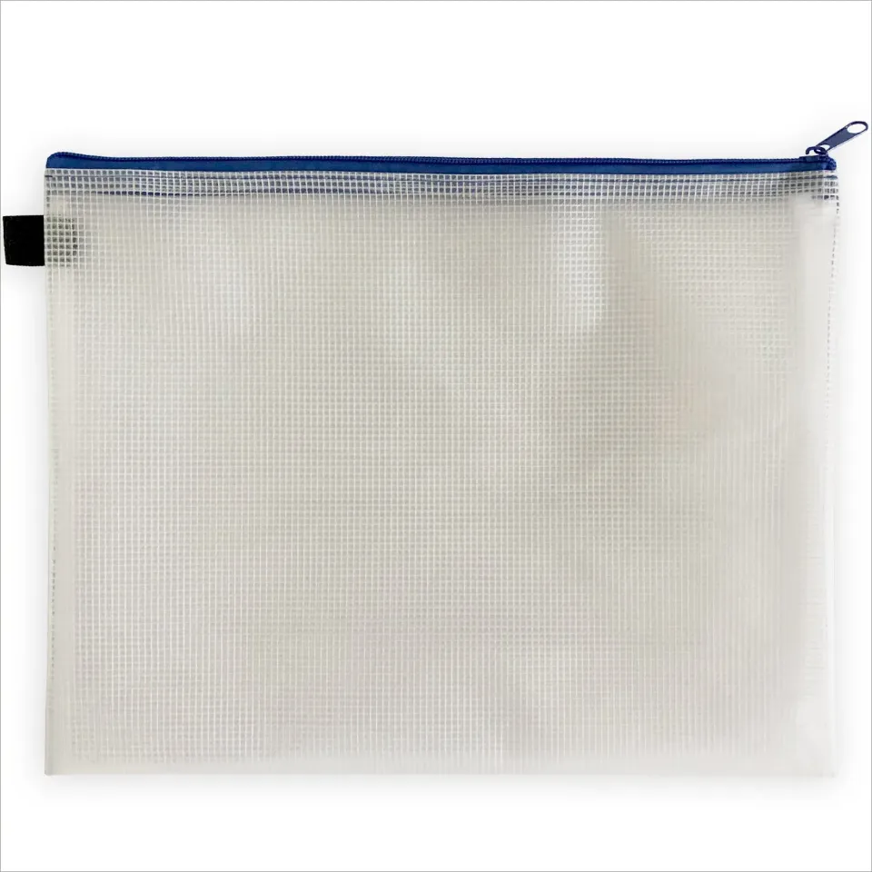 ACROPAQ Buste portadocumenti zip 27x36 blu 5 pezzi