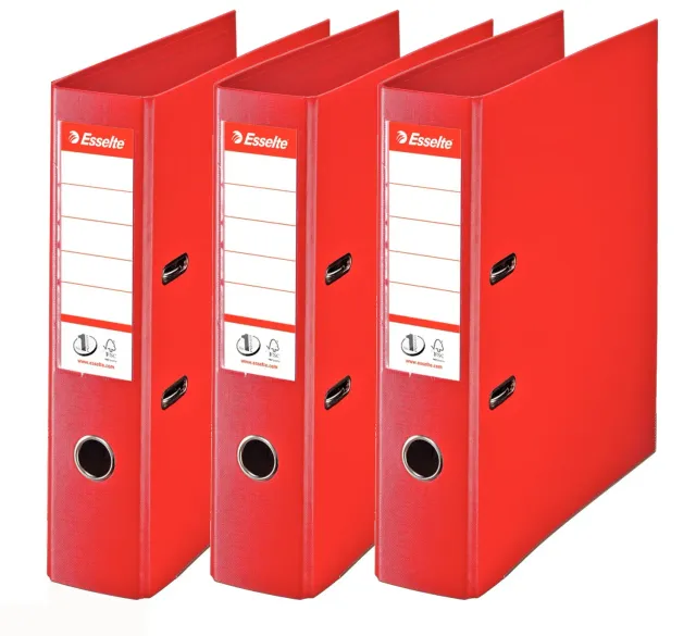 Esselte N.1 Power raccoglitore a leva A4 rosso dorso 7,5 cm 3 pezzi
