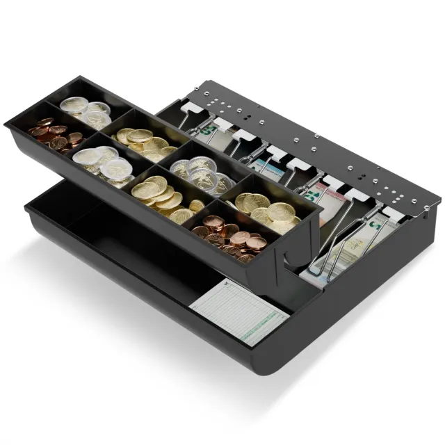 ACROPAQ vassoio interno cassetto contanti nero 8+4 scomparti