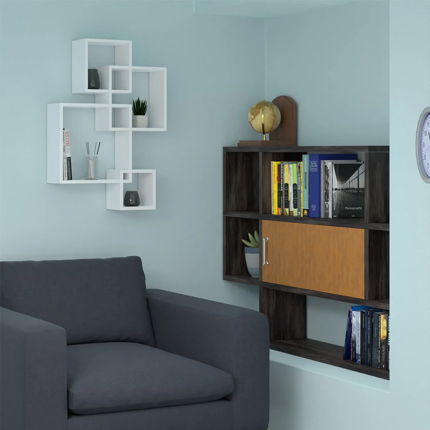 ACROPAQ Libro cassaforte medium blu chiave