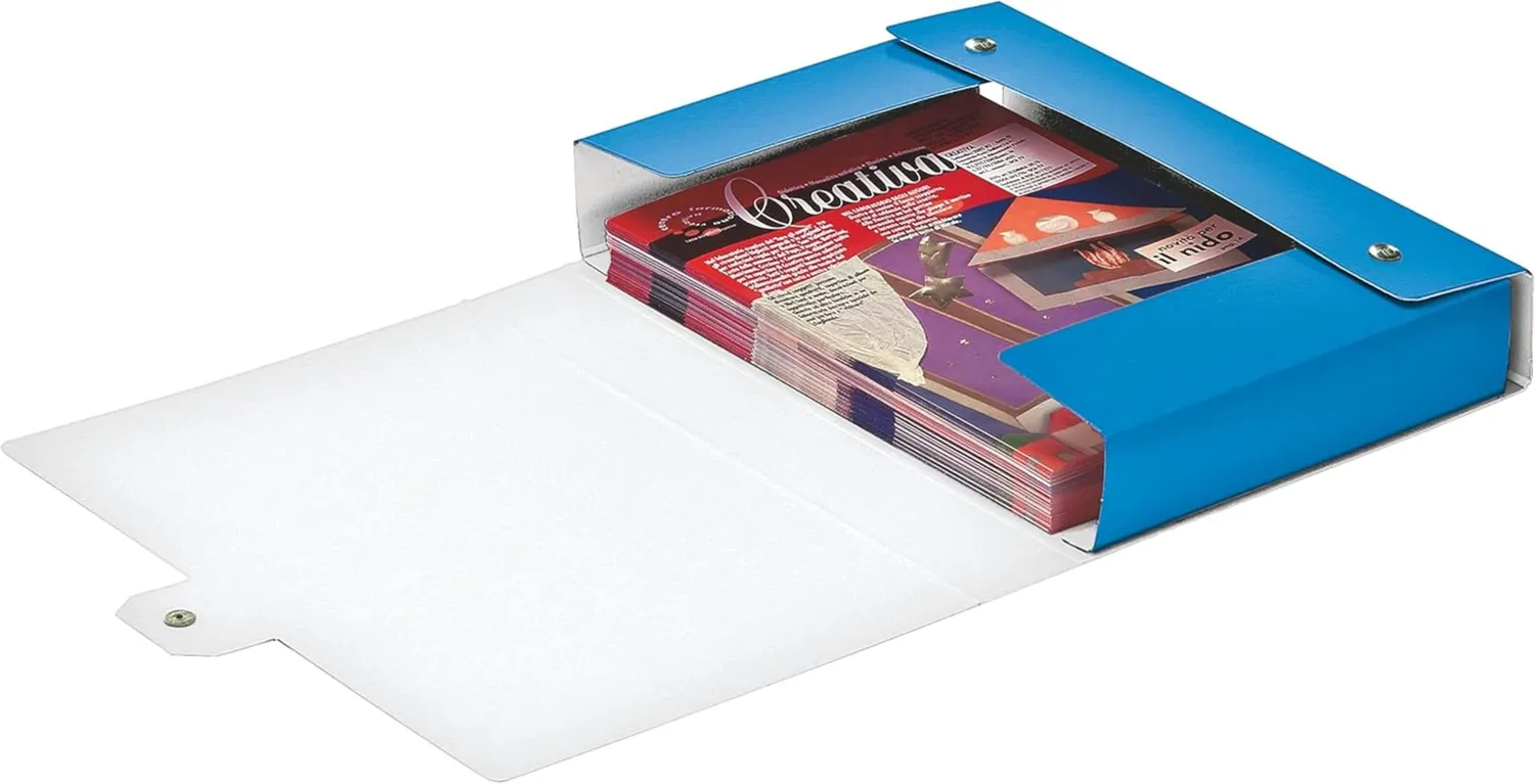 Leitz WOW scatola portadocumenti bottone blu dorso 10 cm