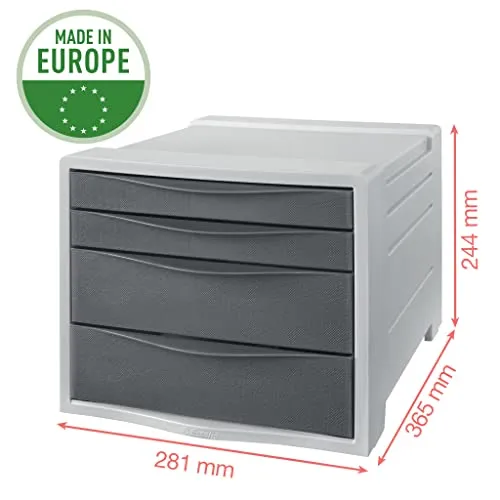 Esselte Colour'Breeze cassettiera 4 cassetti corallo traslucida