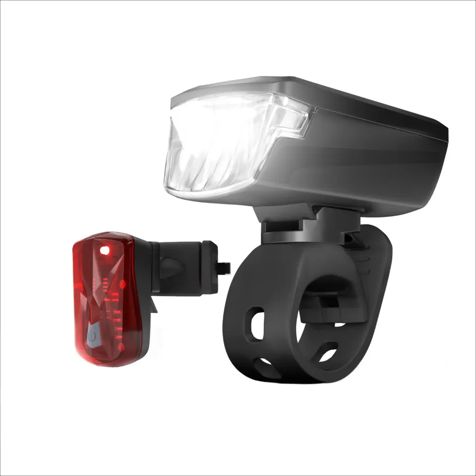 ACROPAQ luce bici 30 Lux ricaricabile USB antipioggia
