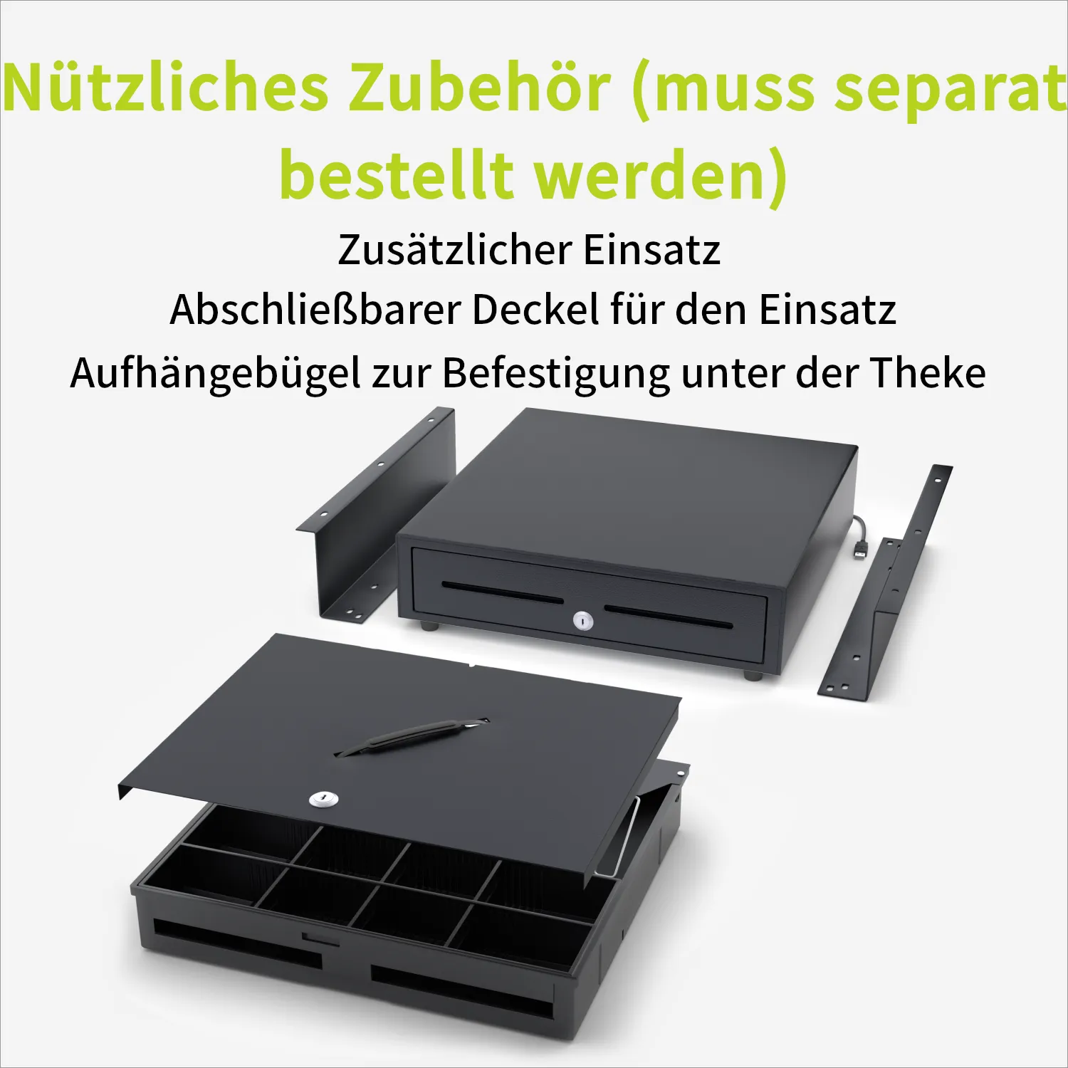 Acropaq AC410USB Cassetto Contanti 41x41 cm USB Nero