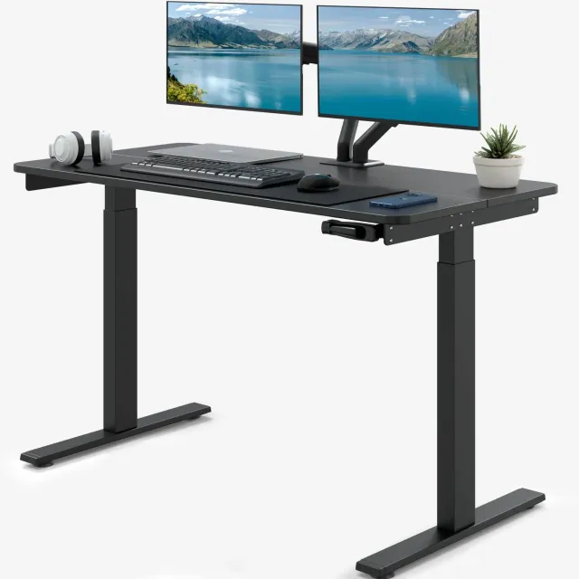 ACROPAQ Scrivania alzabile manuale 120x60 cm nera