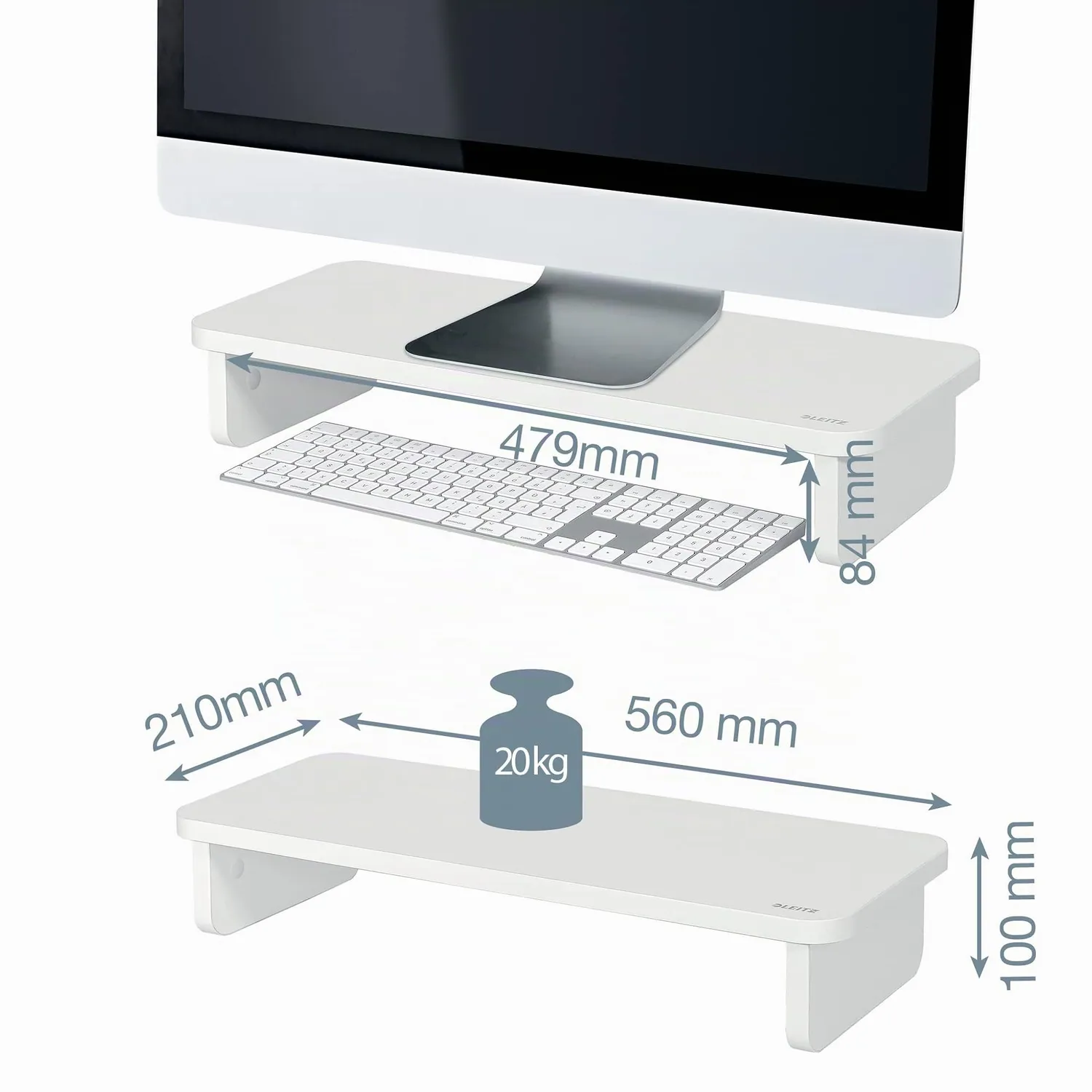 Leitz Ergo WOW Ergo supporto monitor 24" bianco 20 kg