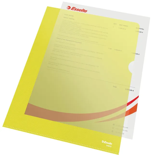 Esselte Deluxe buste a L A4 gialle 100 pezzi