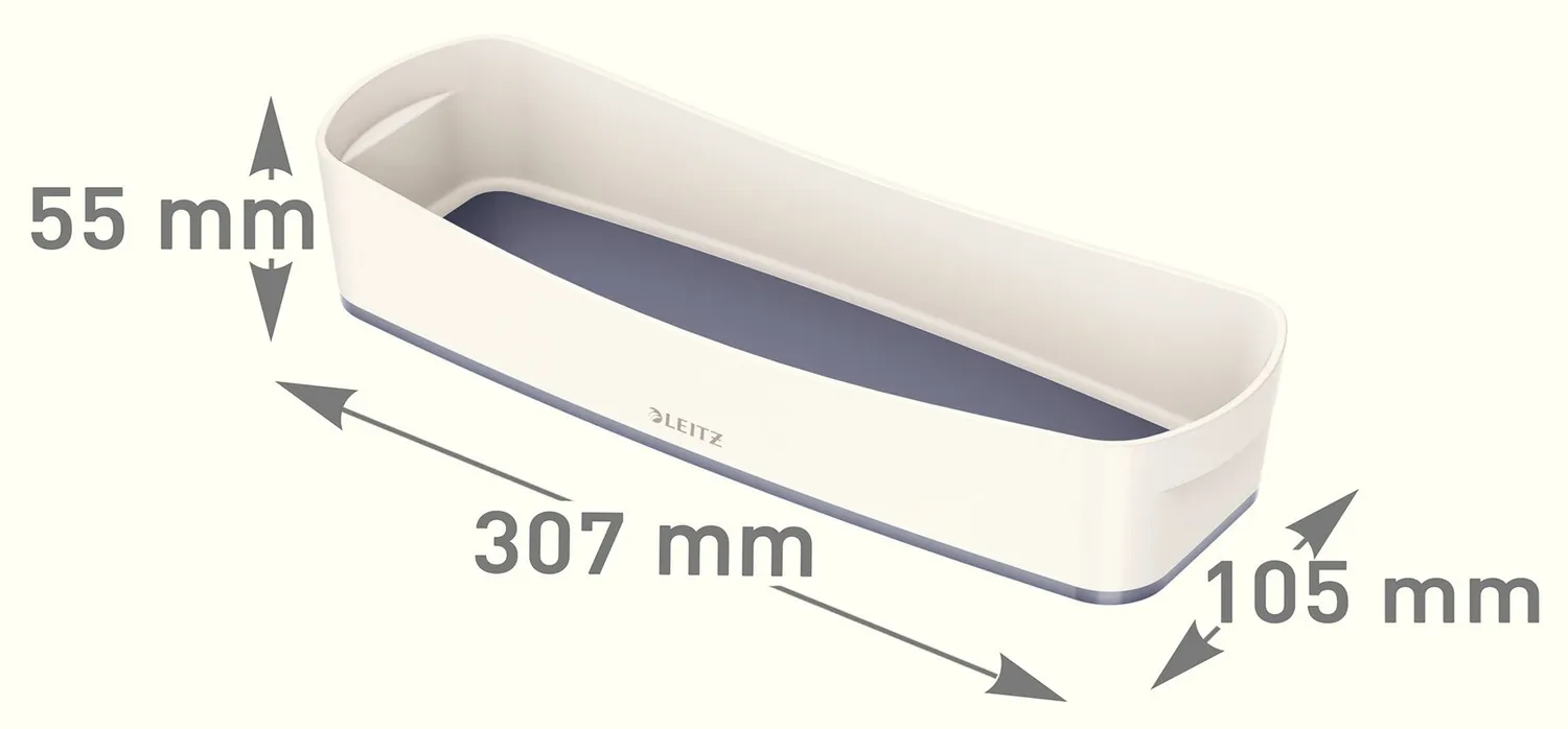 Leitz MyBox Vaschetta Portaoggetti Piccola Bianco Grigio Antiscivolo